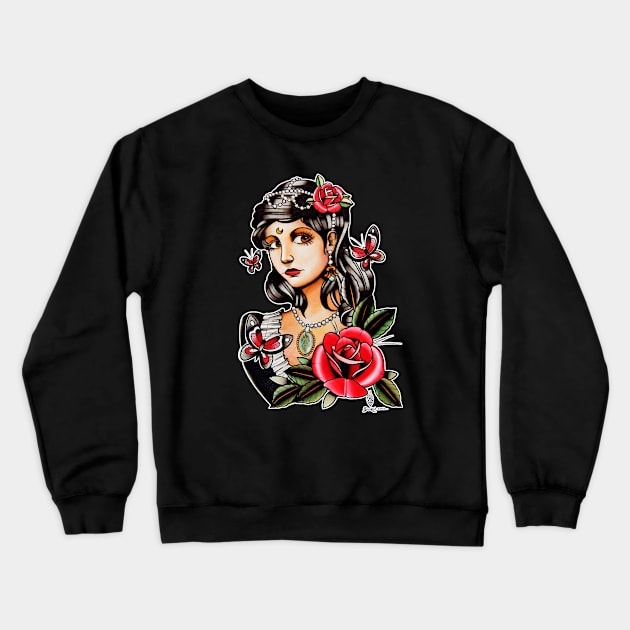 Butterfly Girl - tattoo Crewneck Sweatshirt by Guru